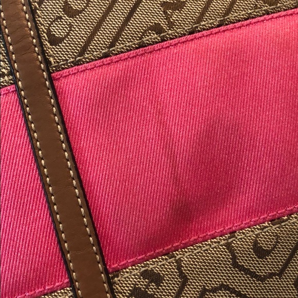 Pink and brown Coach tote with zip - Picture 4 of 7